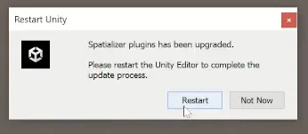 Message displayed when importing the Oculus SDK package in Unity