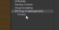Plugin XR Plugin Management para Oculus
