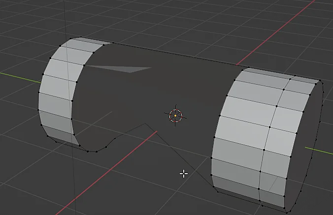 problema en la geometría luego de disolver dos bucles adyacentes en blender