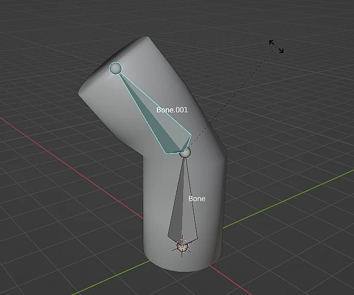 rotación de un hueso de animación que produce deformaciones en modelo 3d en blender