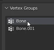 grupos de vértices para animar modelo 3d con huesos de animación en blender