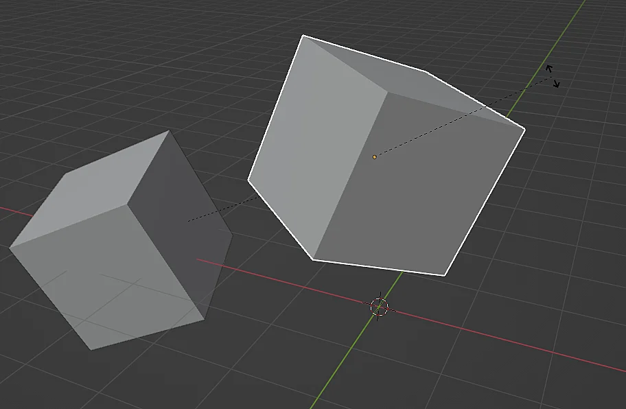 two parent 3d models in Blender, the rotation of the child object does not affect the parent object