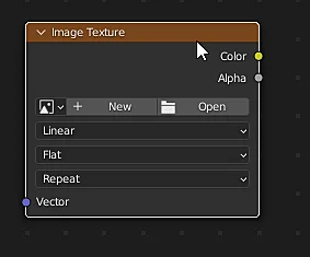 image node for a material in blender