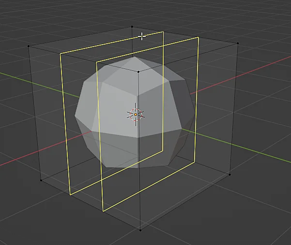 two slices on 3d model in edit mode with subdivision surface modifier applied
