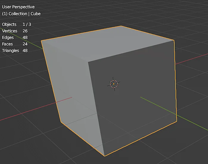 modelo 3d de un cubo con subdivisiones aplicadas en blender