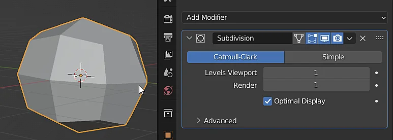 modelo 3d con modificador subdivision surface aplicado