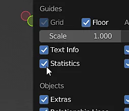 Mit der Option "Statistik" in Blender können Sie Informationen über 3D-Modelle wie Eckpunkte, Kanten und Flächen anzeigen.