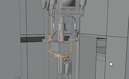 Ein ausgewähltes Objekt in einer Szene mit mehreren Objekten in Blender