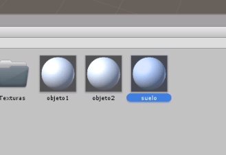 programa unity 3d, iconos de materiales.