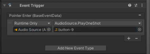 assigning an audioclip to play sound on mouse hover in unity