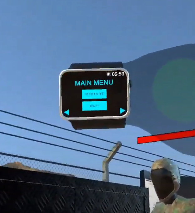 vr smartwatch in unity that shows the system time