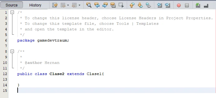 nuevo script java en netbeans, herencia