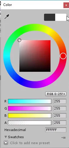 seleccion de color en unity