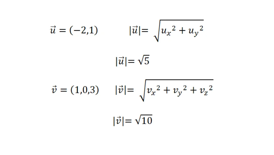 calculo de las normas de un vector en matematica