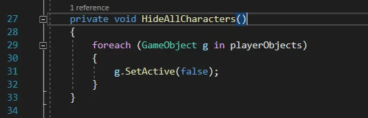 function to hide all available characters