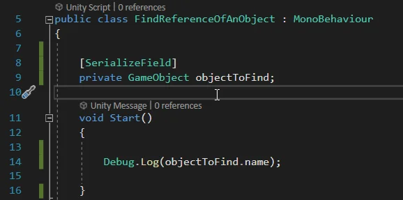 definition of a serialized private field in script in Unity, this makes it appear in the inspector but other scripts cannot access it