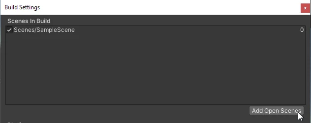 add open scene button from the build settings window