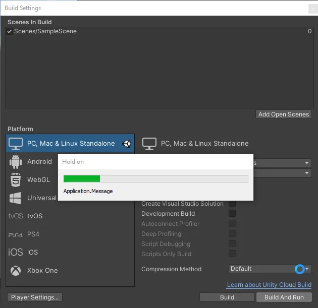 How to compile Unity project for Windows } Basic Unity Management