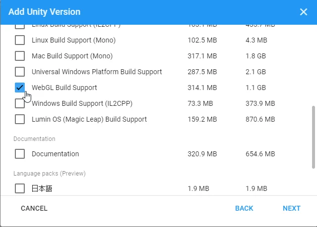 modulo webgl para unity para compilar juegos y aplicaciones para navegadores