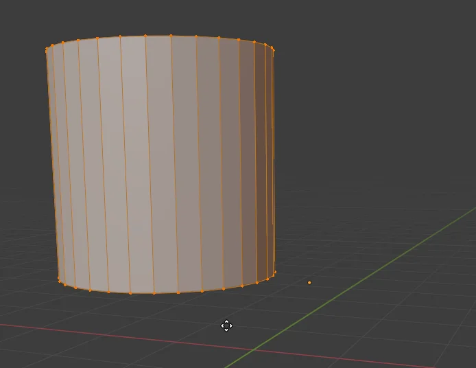 cylinder moved in blender editing mode, its origin remains in the same position