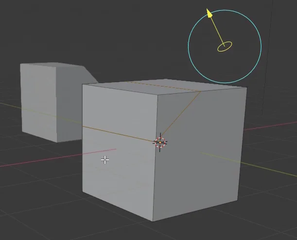 cube cut in two parts with the bisect tool in blender