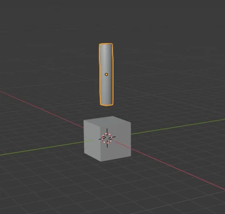 a hole will be made in the cube using the cylinder in blender