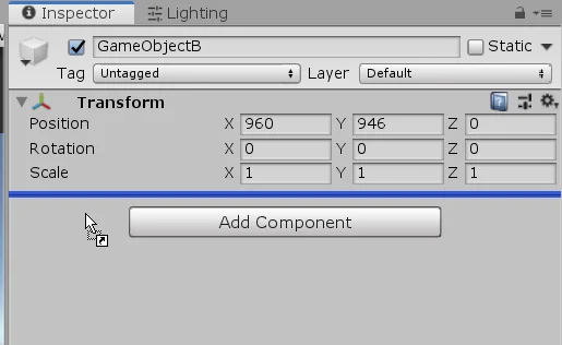 inspector of a gameobject in unity, drag and drop of components