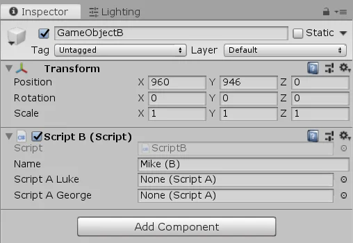 inspector of a gameobject in unity, scripts that communicate with each other, basic programming in unity