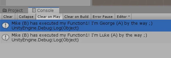 print messages in console in unity, communication between scripts, basic programming unity