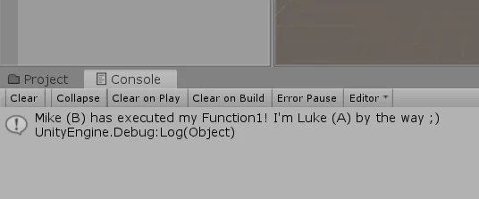 print messages in console in unity, communication between scripts, basic programming unity