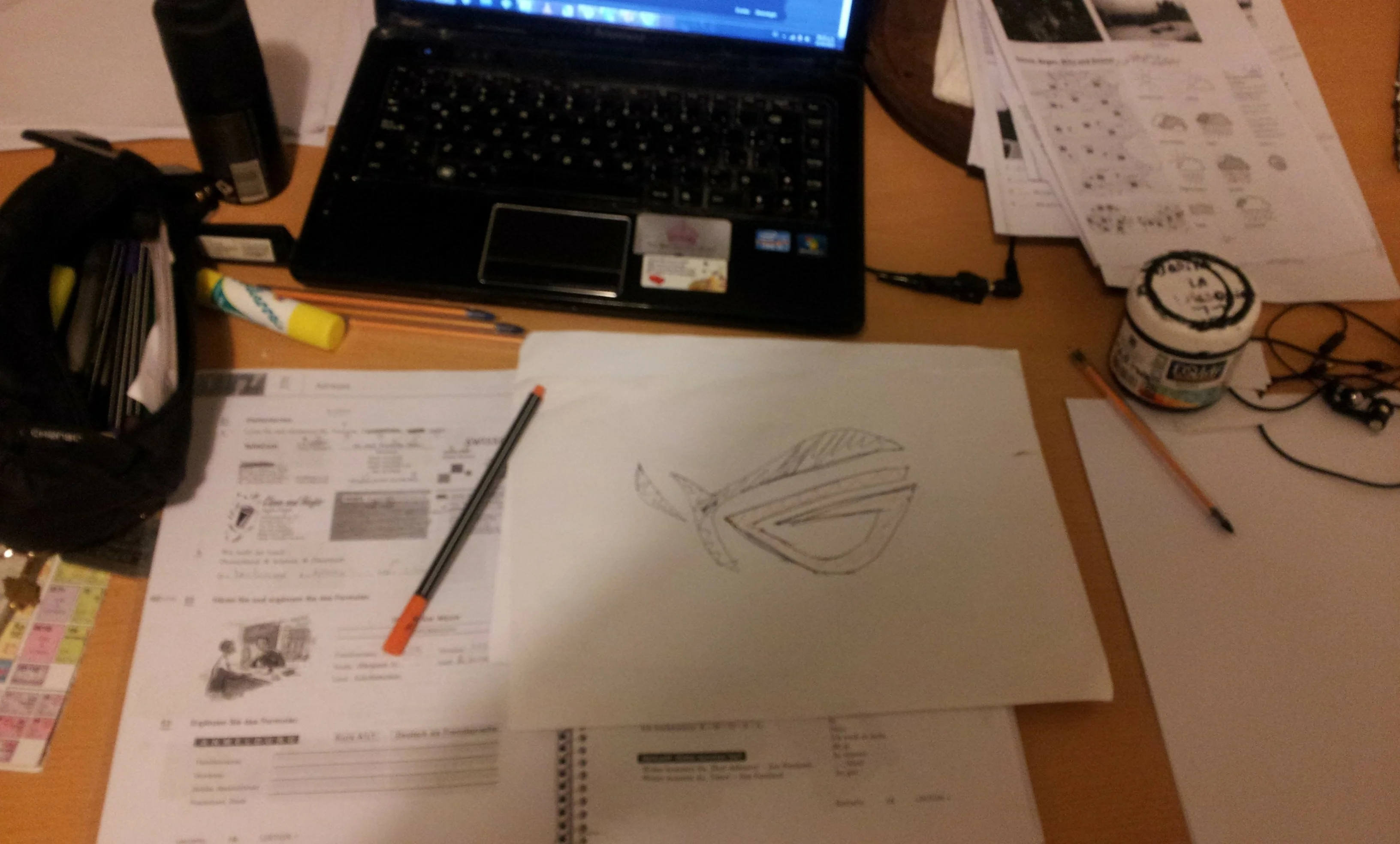 sketches for the decoration of the mdf cabinet, republic of gamers logo design