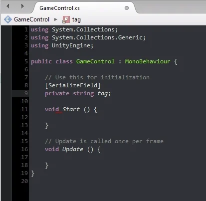 script c# genérico en unity 3d. definir variables