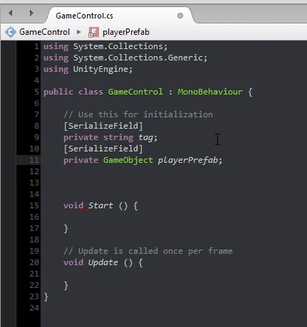 definicion de variables que se encargarán de colocar el prefab aletoriamente unity 3d.