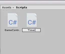 nuevo script c# llamado timer en unity 