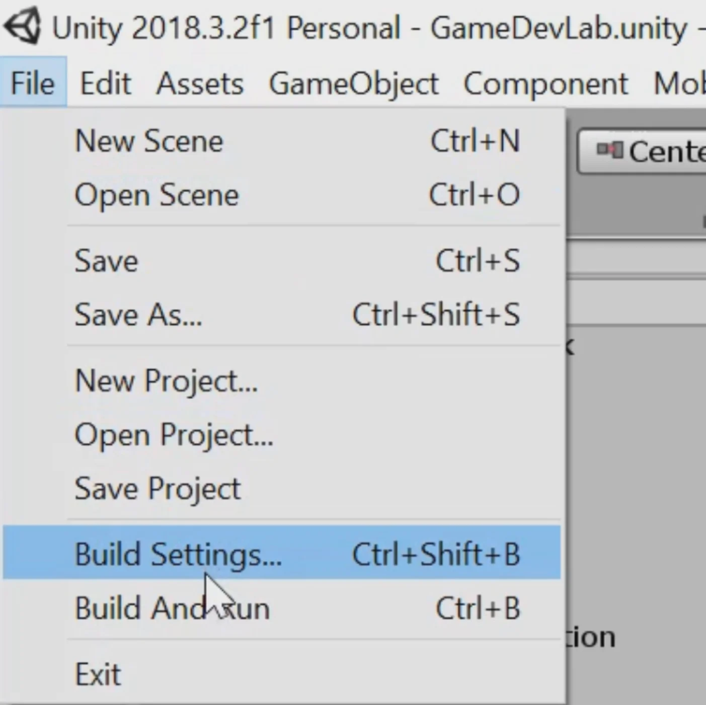 ventana file de unity 3d